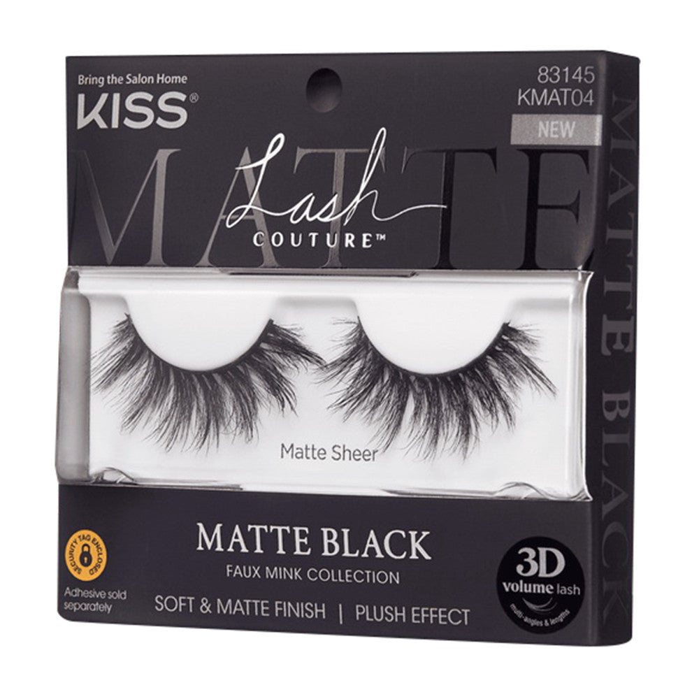 Kiss Lash Couture Matte Black Faux Mink False Eyelashes, 1 Ea